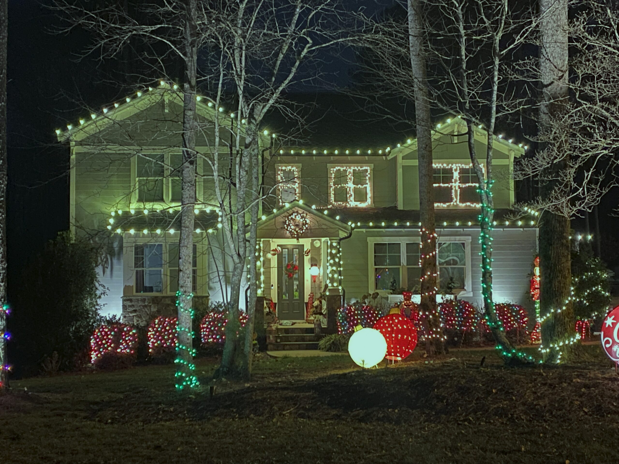 Christmas lights Claremont NC with landscape lighting