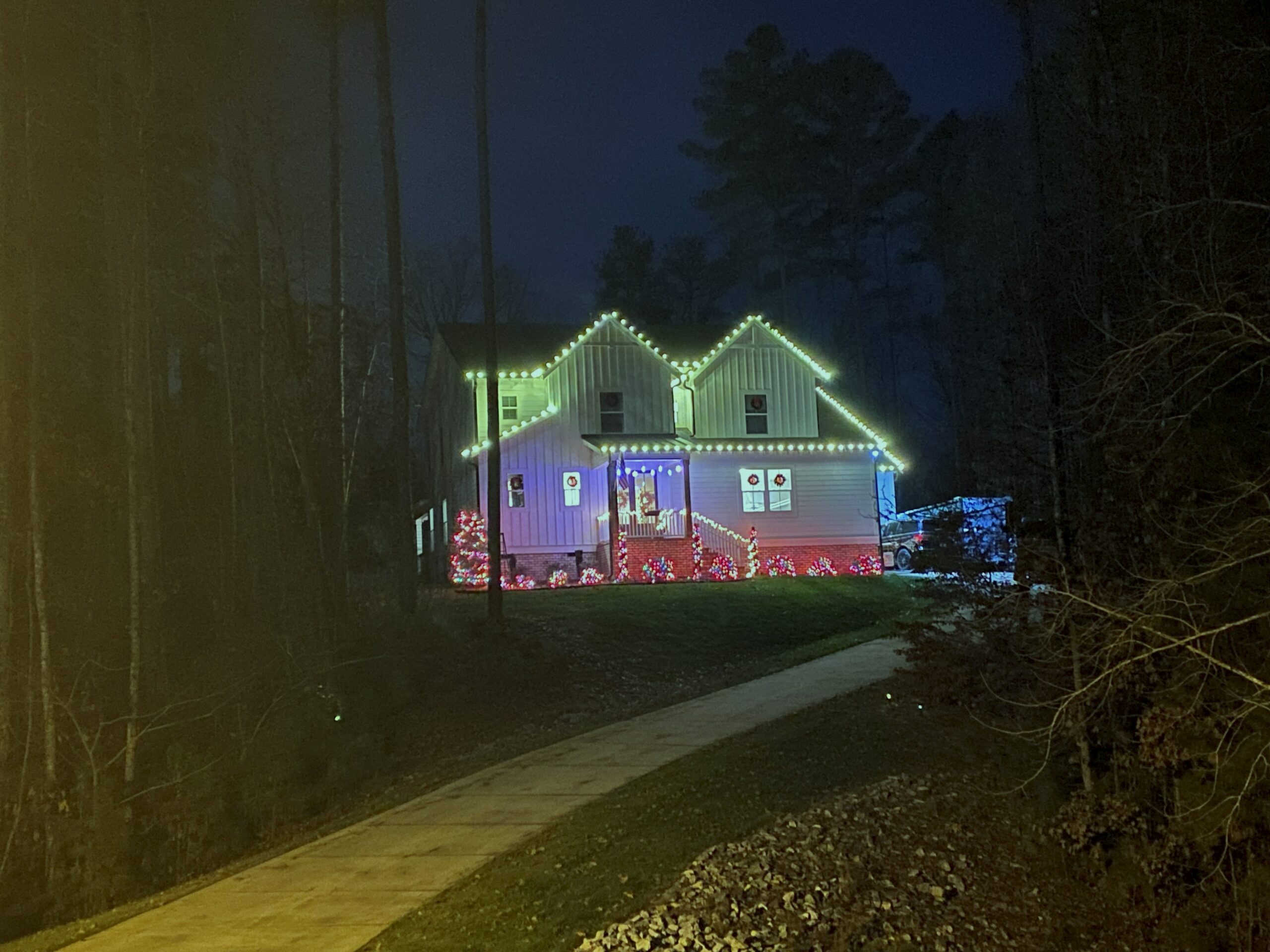 Holiday lighting Catawba County NC full exterior