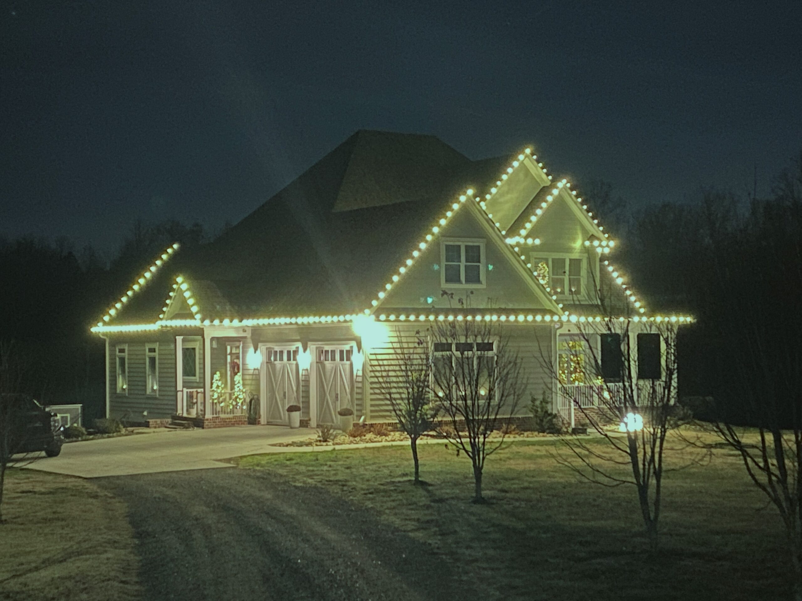 Christmas light installation Hickory NC colorful LED